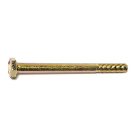 Midwest Fastener Grade 8, 1/4"-28 Hex Head Cap Screw, Zinc Yellow Steel, 3 in L, 5 PK 62947